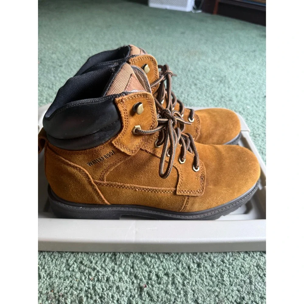 Brahma Men's Waterproof Work Boots Tan leather Lace Up Size 10W‎